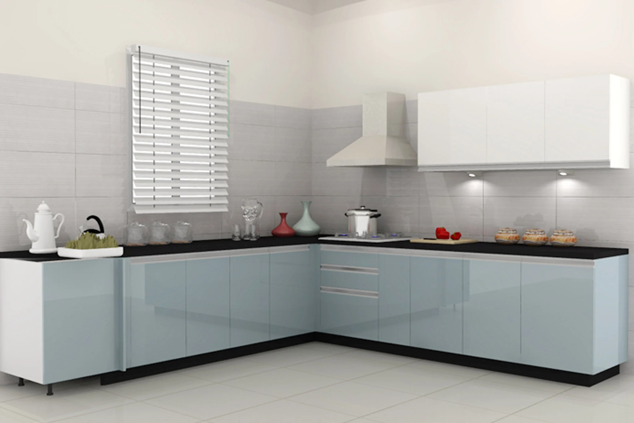 Kitchen design inspiration with soft blue cabinetry