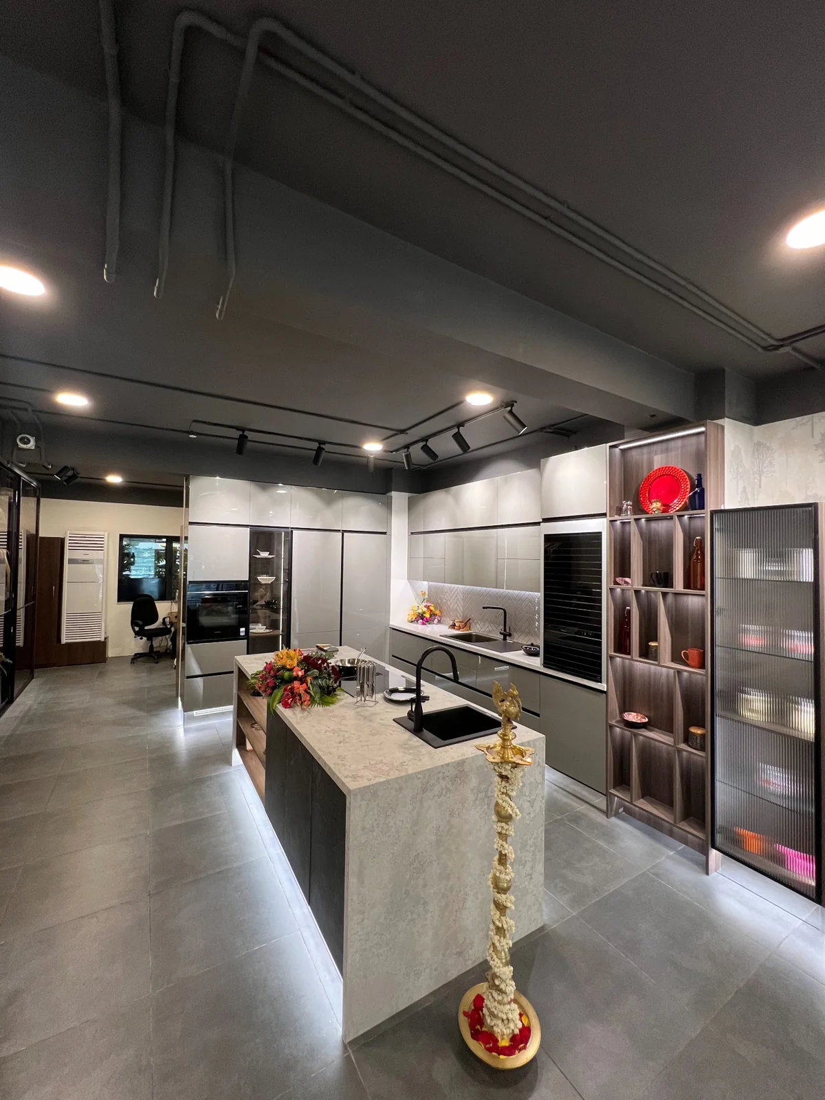 The supplied photograph used as the reference for the 3D showroom study